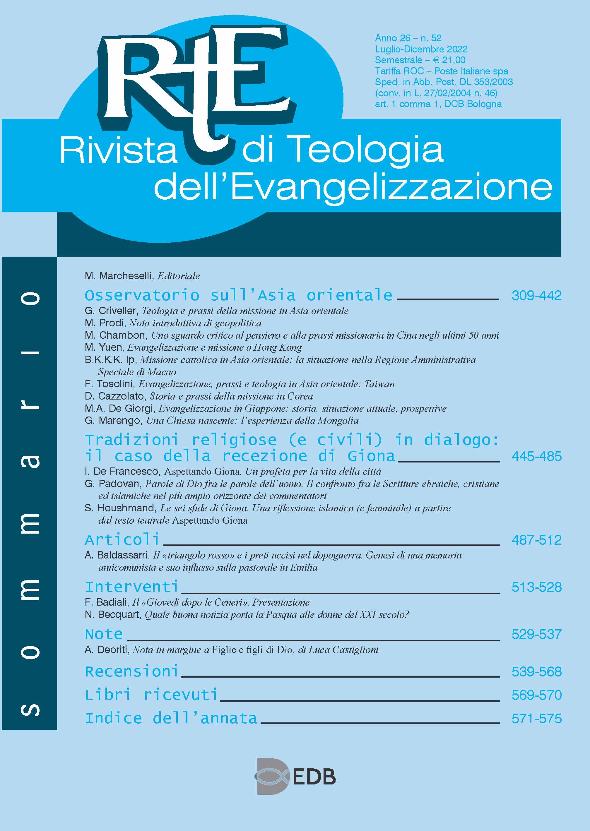 9788810919705-rivista-di-teologia-dellevangelizzazione-52-22022 